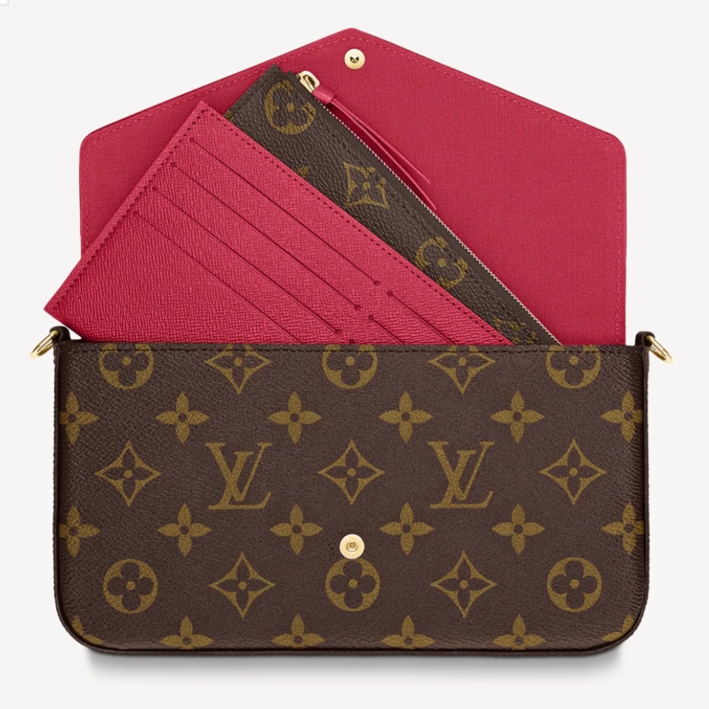 Authentic Pochette Félicie Mono 🌸 Fuchsia Pink